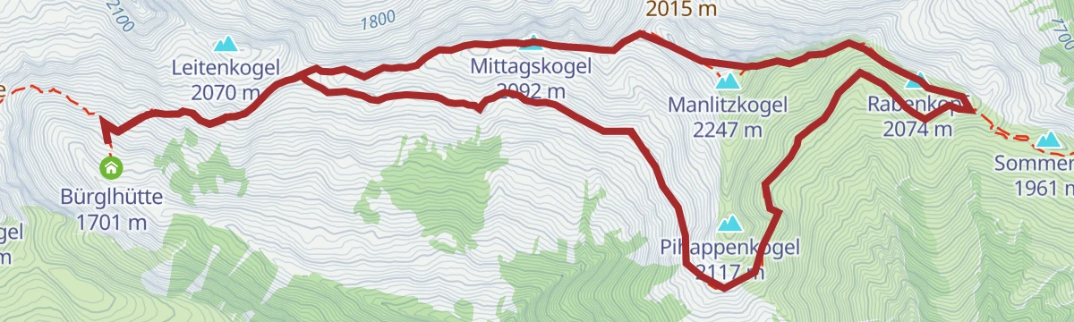 Route map: Stuhlfelden: Mittagskogel, Manlitzkogel & Rabenkopf Wegnr. 12